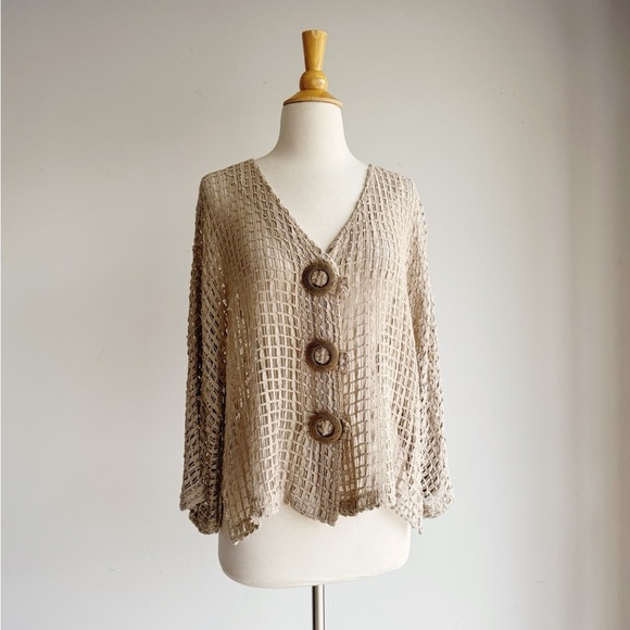FRAZZLE Cotton Cropped Shipwreck Sweater Large - Picture 1 of 6